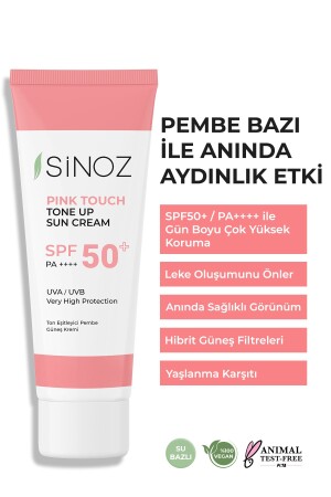 Pink Touch SPF 50 Skin Brightening Tone Equalizing Pink Face Sun Cream 50 ml For All Skins - Sinoz