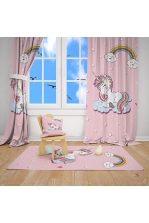 Pink Unicorn And Rainbow Full Set Children's Room E50301 - EVSEHOMES