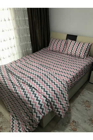 Pink Zigzag Double Duvet Cover Set 2SNR2ZGS - SNR HOME COLLECTION