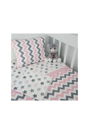 Pink Zigzag Patterned Baby Duvet Cover Set Zikzakbebek - sedali home
