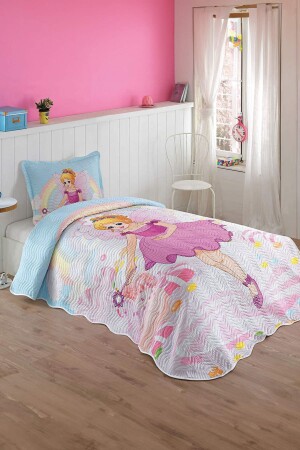Pinkgirl Einzelbett-Tagesdecken-Set – Rosa - Örtüm