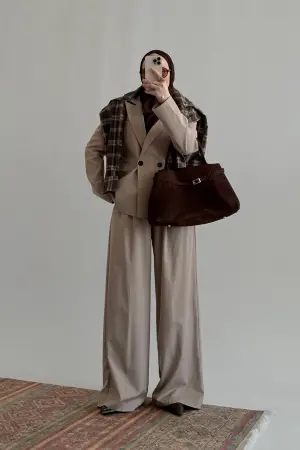 Pinterest Premium Jacket Suit Beige - Nuuwears