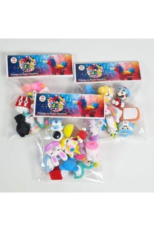 Pinyata Pen Heads with Mixed Figures 10 pieces - Parti Dükkanım