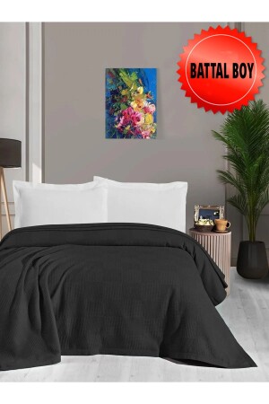 Piqué-Decke mit Waffelmuster, 100 % Baumwolle, dickes Garn, weich, King-Size-Größe 240 x 260 PK9759 - Mulberry