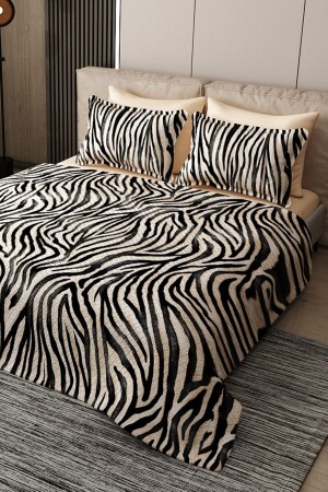 Pique Set Cotton Double Jacquard Woven Bedspread Black Zebra pike4511 - Monohome