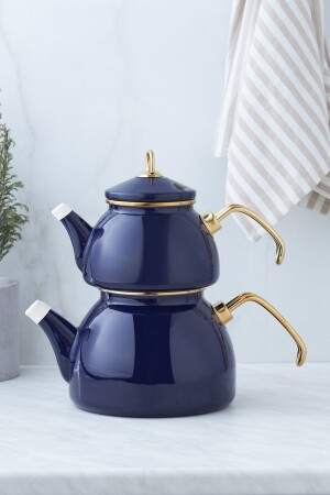 Piraye Dark Blue Enamel Teapot 153. 03. 08. 2572 - Karaca
