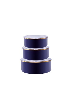 Piraye Enameled 3-Piece Storage Container Dark Blue 153. 03. 08. 2570 - Karaca