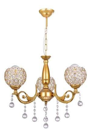 Pırıltı 3 Lü Avize Gold (taşlı Şapkalı) PA.0280 - polataydinlatma