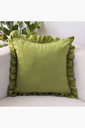 Pistachio Green Country Ruffle Square Throw Pillow Cover Soft Textured Vintage-Scandinavian-Bohemian-Christmas - Bc Home