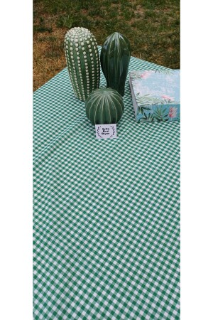 Piti Checkered Green Tablecloth - Table Cloth - Picnic Cloth Cotton - Sofrabezidiyari
