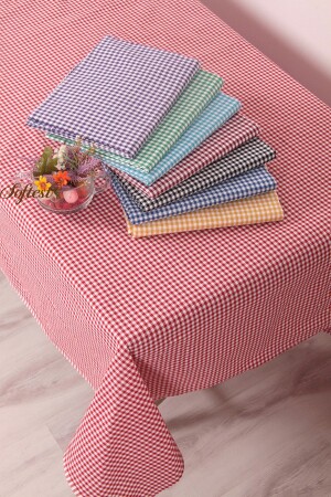 Piti karierte Baumwoll-Tischdecke, Picknick-Tuch, nostalgische Tischdecke - Softest