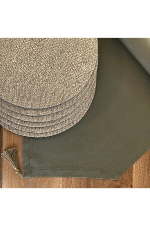 Placemat - 6-Piece Plate and Runner Jut Pattern - Desen Izmir