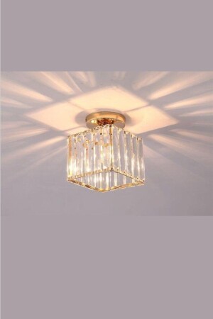 Plafonier Ceiling Gold K-12 Crystal Stone Chandelier 1605040012467 - İstanbul Avize