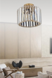 Plafonyer Tavan Elmas 22 Cm Eskitme Kristal Taşlı Avize 1605040012319 - İstanbul Avize
