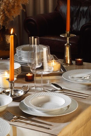 Plaid 18 Piece Dinner Set for 6 Persons EKS18Y400 - Kütahya Porselen