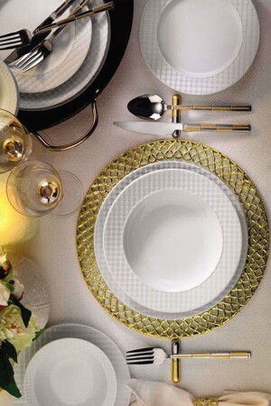Plaid 24 Piece Dinner Set Eks24Y200 EKS24Y200 - Kütahya Porselen