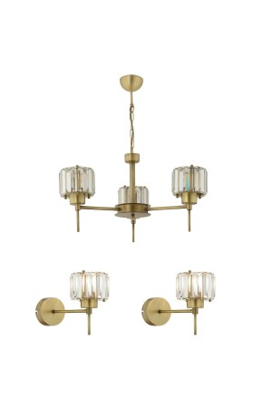 Plain 3-Piece Antique 3-Piece Crystal and Stone Modern Design Crystal Living Room Chandelier-Scope Set 7000-1146-11-03-03 - Apliqa