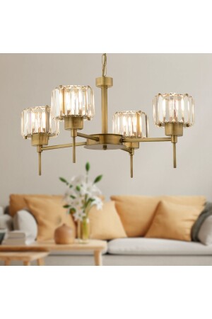 Plain 4-Piece Tumbled Crystal Stone Modern Design Living Room-Bedroom-Living Room Crystal Chandelier 7000-1146-11-04 - Apliqa