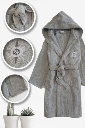 Plain And Hooded Cotton Children's Bathrobe - Effe