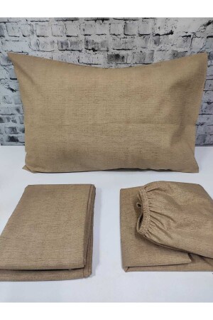 Plain Color Cotton Fabric Double Duvet Cover Set (Elastic Sheets) PLAIN COLOR-DUVETSMTKDOUBLE - GASEL ÇARŞI
