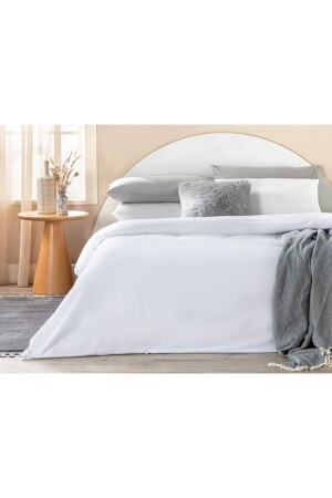 Plain Cotton Extra King Duvet Cover 260x240 Cm White 10034371 - English Home