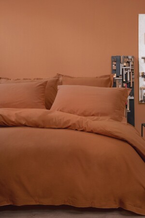Plain Double Ranforce Washable Duvet Cover Set - Tile YTSGRPIST-1544539 - Yataş