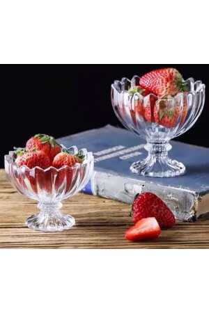 Plain Glass Footed Bowl Set mkr05 - ALMARANDİ