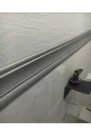 Plain Gray 8cm-117cm Adhesive Slat Frame Skirting - Renkli Duvarlar