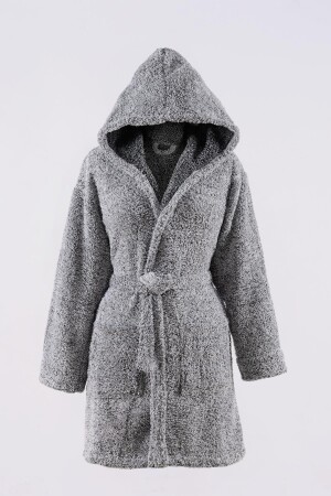 Plain Kapşonlu Unisex Wellsoft Peluş Sabahlık Bornoz - Maisonart