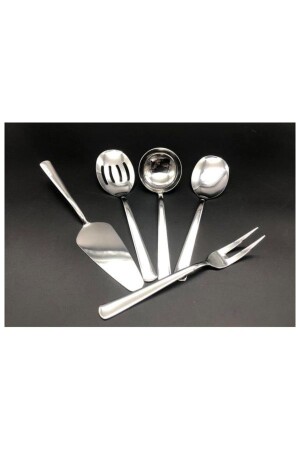 Plain Silver 5 Piece Small Sauce Ladle Set Serving Set - Dame Marie