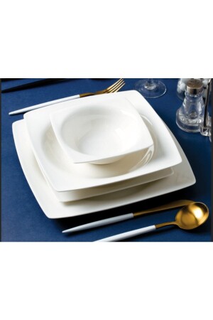 Plain Square Dinner Set for 6 Persons 24 Pieces BN101 - SILA