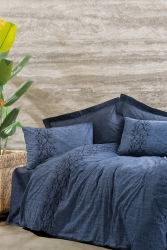 Plain Tek Kişilik Nevresim Takımı Sooty Denim 1842p - Cotton Box