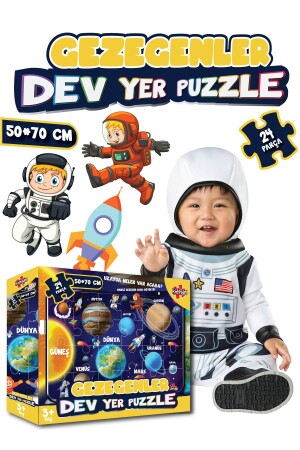 Planets Giant Earth Puzzle 50*70 cm 24 Pieces - Kidssan Games