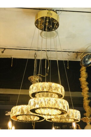Plaque Crystal Stone Embroidered 304 Yellow Stainless LED - Ala Aydinlatma