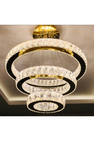 Plaque Crystal Stone Embroidered 304chrome Stainless LED Chandelier AL-6167-3G - ALA AYDINLATMA