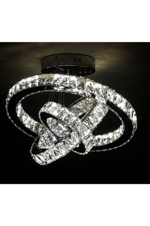 Plaque Crystal Stone Engraved 304 Chrome Stainless with LEDs AL-6167-3P - ALA AYDINLATMA