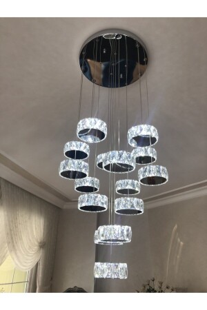 Plaque Crystal Stone Engraved 304 Chrome Stainless with LEDs AL-6167-KS - ALA AYDINLATMA