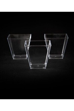 Plastic Acrylic Prism Cubic Bowl 120cc 24 Pieces - Without Lid 88000110252 - Genel Markalar