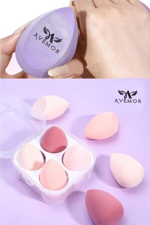 Plastic Boxed Colorful Makeup Sponge Set of 4 - Avemorcosmetics