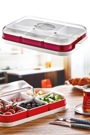 Plastic Breakfast Set 6 Piece Set with Lid Scott132 IMP53 - Meleni Home