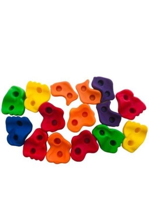 Plastic Climbing Wall Stones 15 Pieces in Assorted Colors and Sizes DKM170720 - dünya kreş market