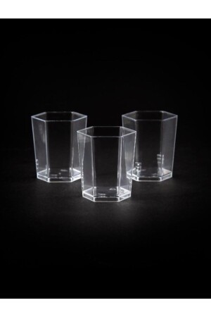 Plastic Crystal Hexagonal Container 50cc - 50 Pieces (1 Pack) - Genel Markalar
