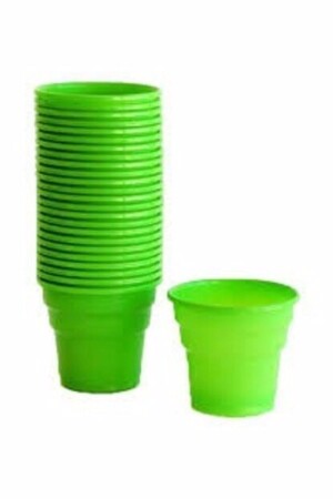 Plastic Cup Green Colored 25 Pcs - Genel Markalar