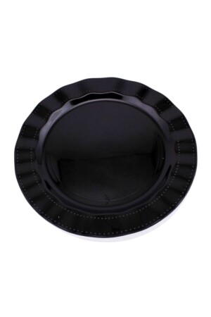 Plastic Plate Hard Luxury 26cm (6 Pieces) Color Black - Kristal