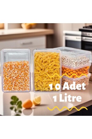 Plastic Self-Locking Storage Container with Lid Food & Lunch & Deep Freezer 1 Liter 10 Pieces - Supercupp