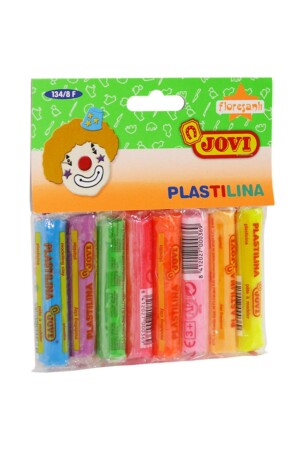 Plastilina 8 Colors Non-Drying Phosphorescent Play Dough 8x15 gr in a Bag / - Jovi