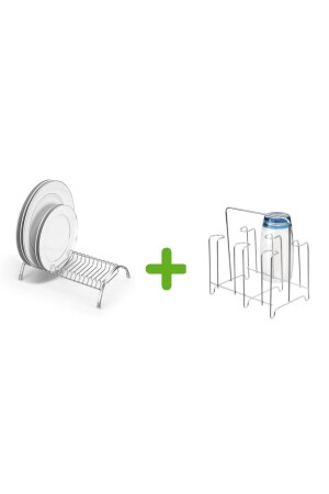 Plate and Glass Drying Rack Dish Rack Set 2 Pieces ZF166A - Bosphorus