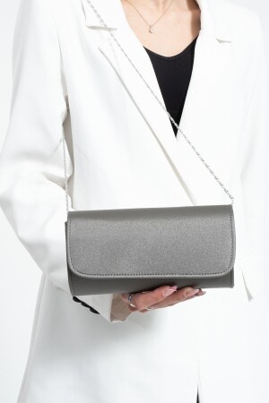 Platin-Satin-Abendkleid-Tasche, Portfolio-Tasche, Clutch-Tasche - Bibags