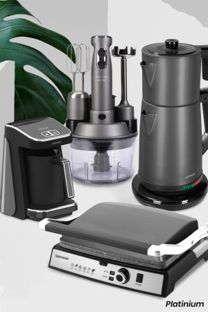 Platinium Anthracite Advantageous Electronic Wedding Package Electric Kitchen Dowry Set BY5714AN - GoldMaster