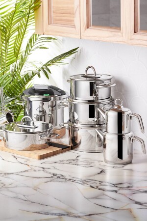 Platinum 17 Piece Steel Dowry Cookware Set with Induction Base sda258412nmö - Karaca